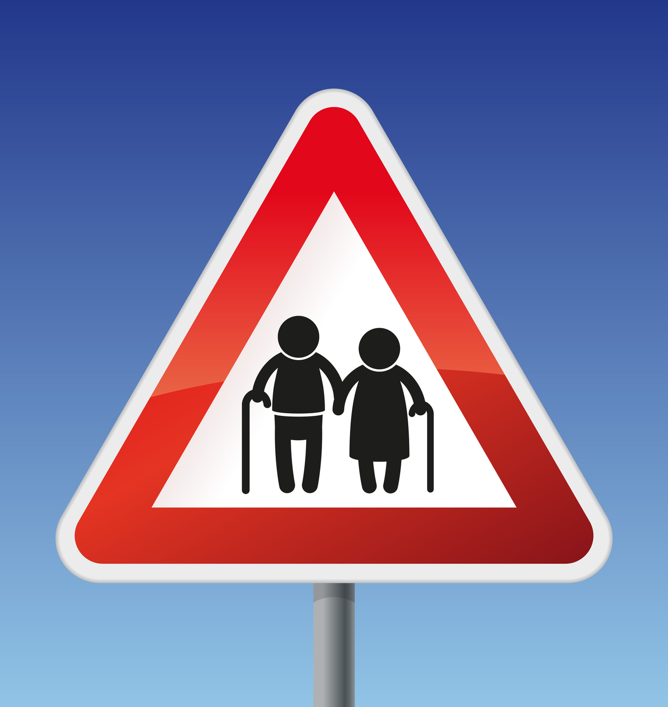 Verkehrszeichen Achtung Rentner Oma+Opa