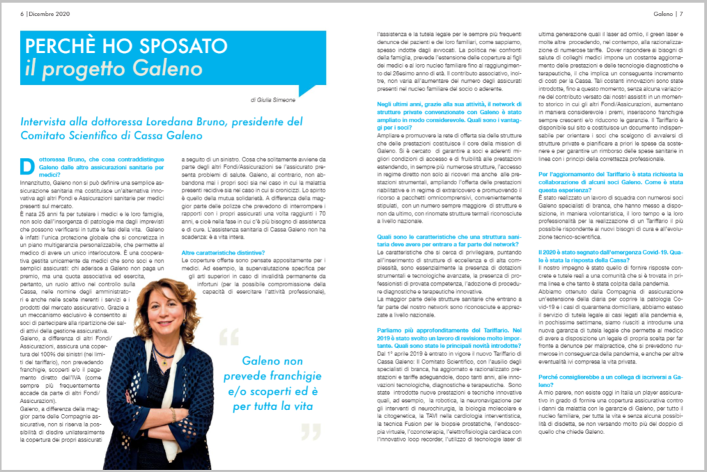 intervista a Loredana Bruno, Segretario e Referente convenzioni Galeno