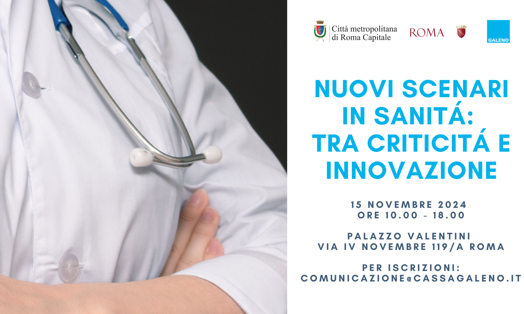 Cassa Galeno ha deciso di organizzare il 15 novembre a Roma, presso Palazzo Valentini, il convegno “Nuovi scenari in sanità: tra criticità e innovazione”