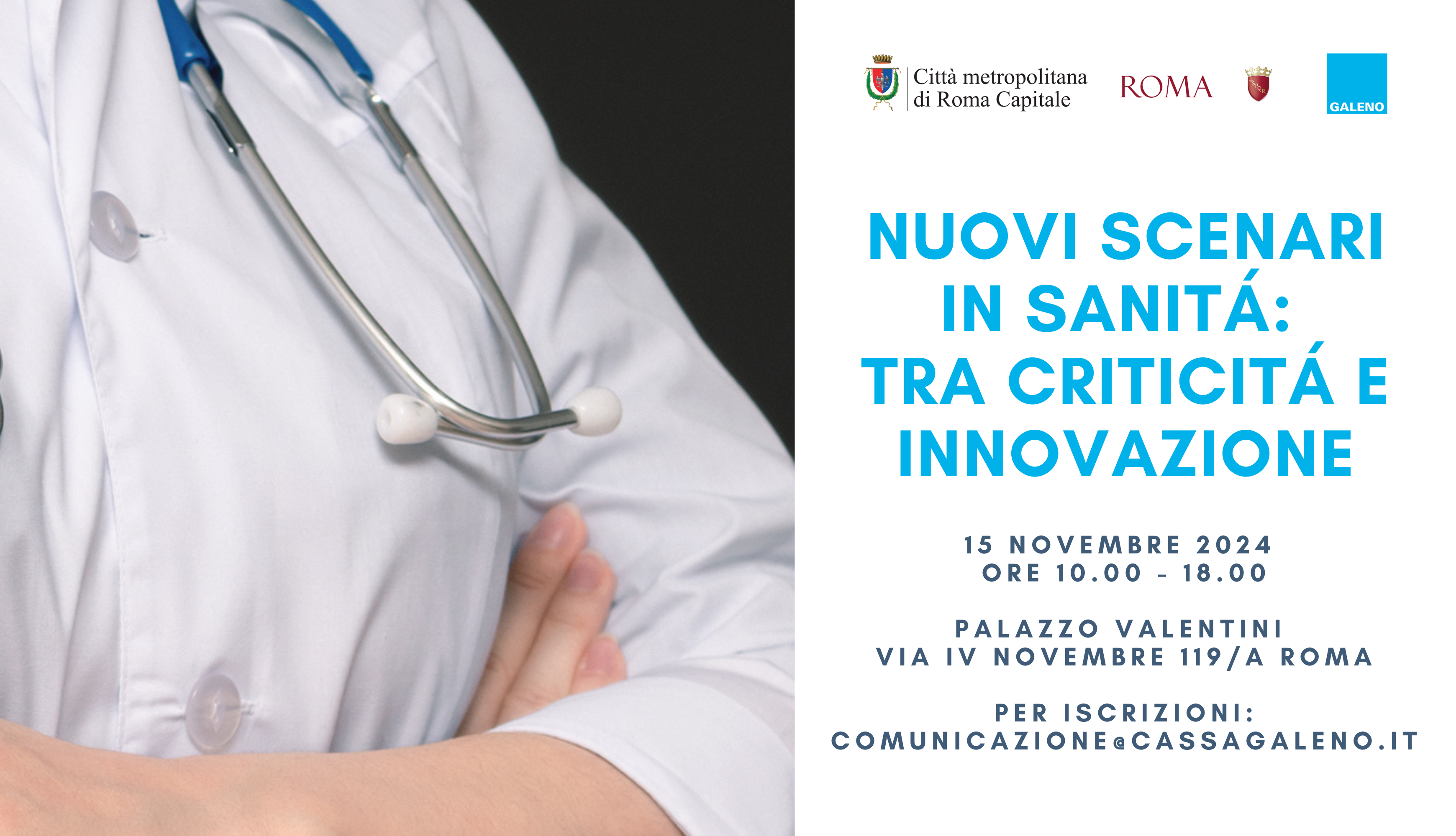 Cassa Galeno ha deciso di organizzare il 15 novembre a Roma, presso Palazzo Valentini, il convegno “Nuovi scenari in sanità: tra criticità e innovazione”